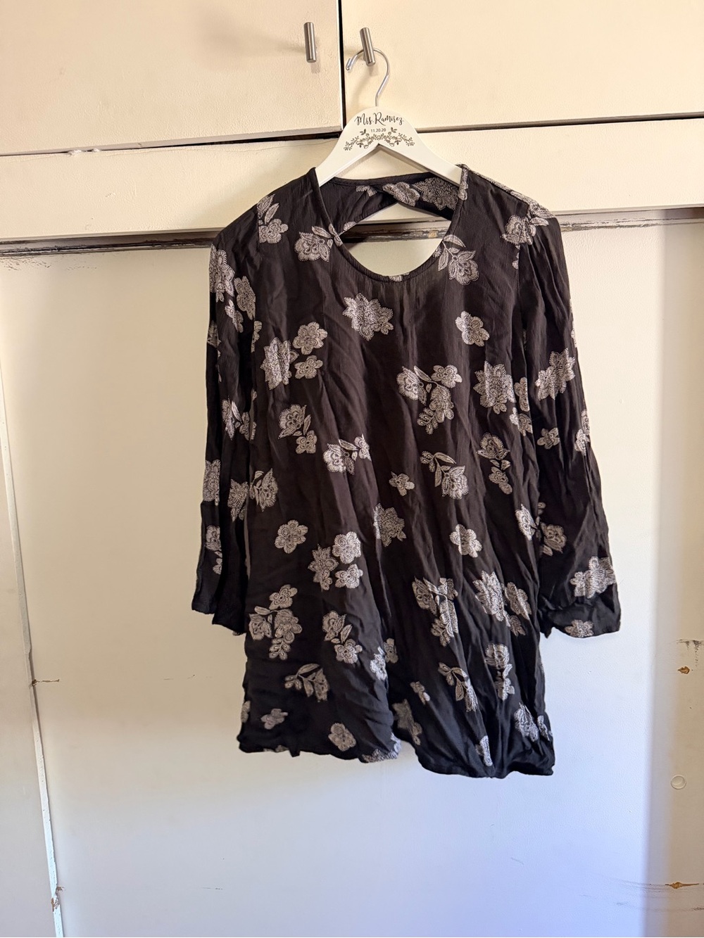 Mossimo Supply Co. Black Floral Dress Size XS